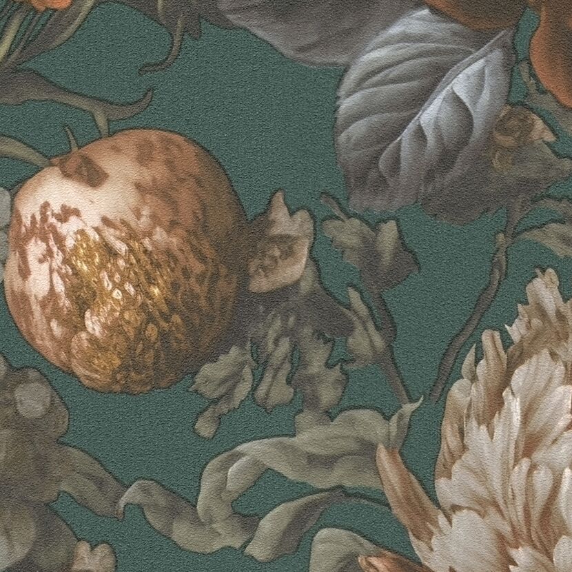 Vliestapete 'Michalsky 6' Floral petrol 10,05 x 0,53 m