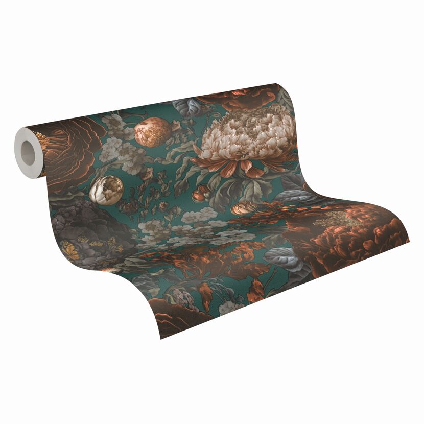 Vliestapete 'Michalsky 6' Floral petrol 10,05 x 0,53 m