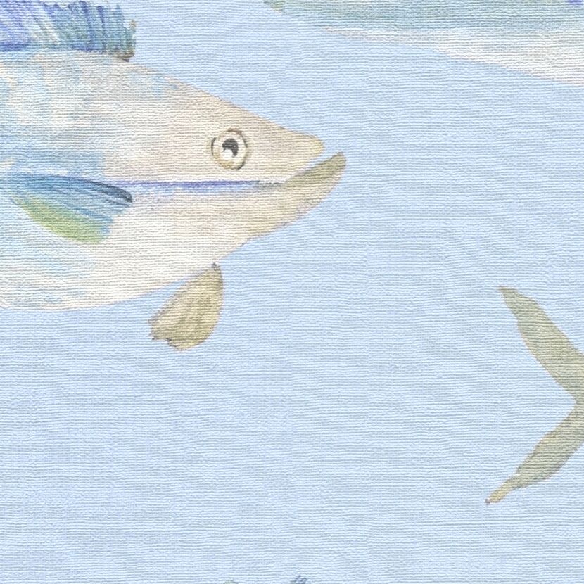 Vliestapete 'Pint Walls II' Fische blau 10,05 x 0,53 m