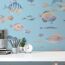 Vliestapete 'Pint Walls II' Fische blau 10,05 x 0,53 m