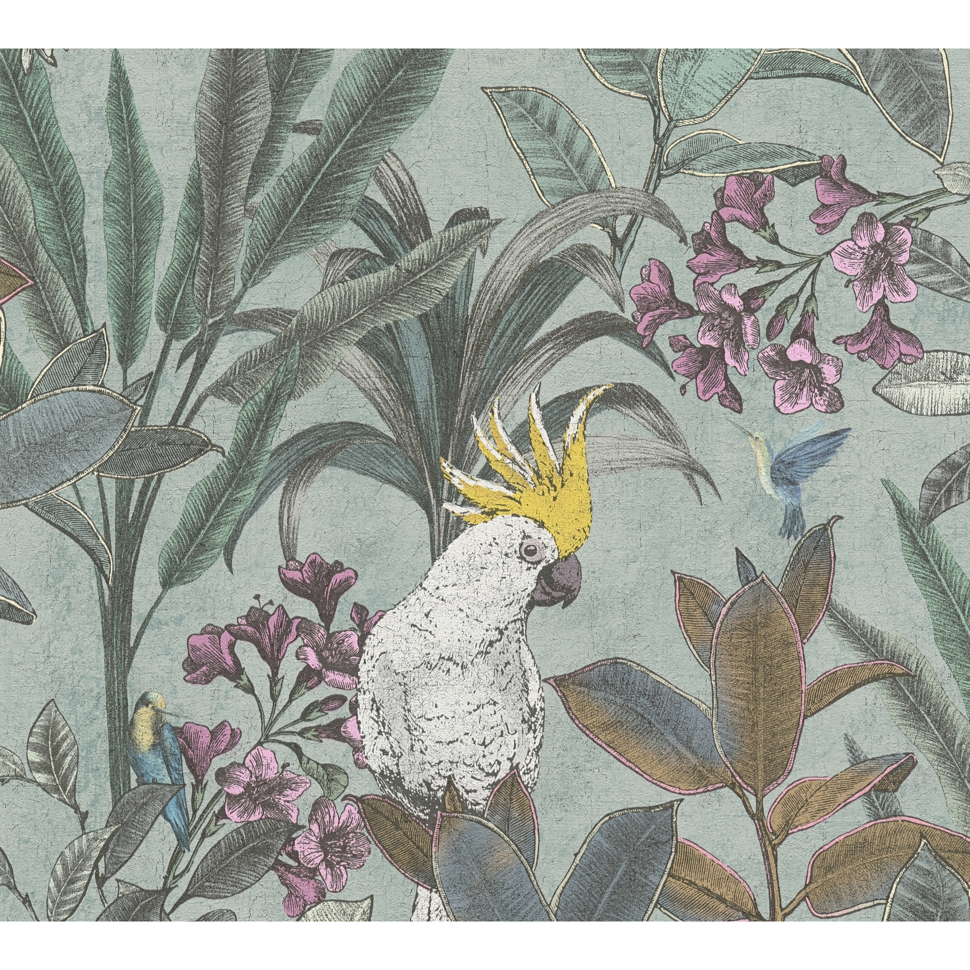 Vliestapete 'Pint Walls II' Kakadu grün 10,05 x 0,53 m