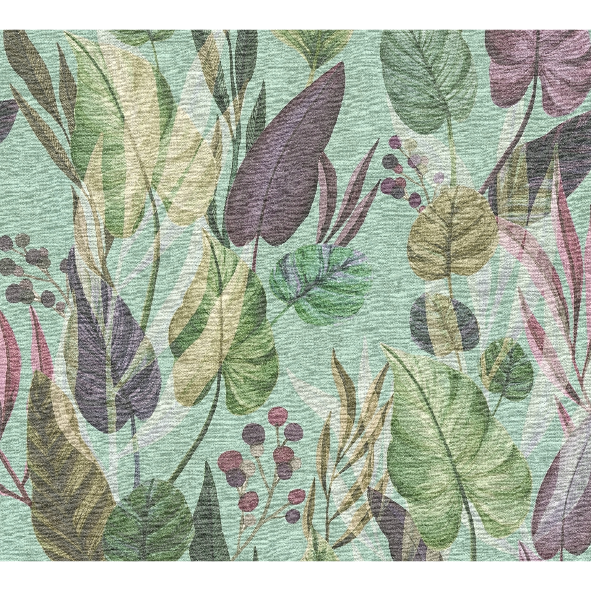 Vliestapete 'Anna D'Andrea' Blätter bunt 10,05 x 0,53 m