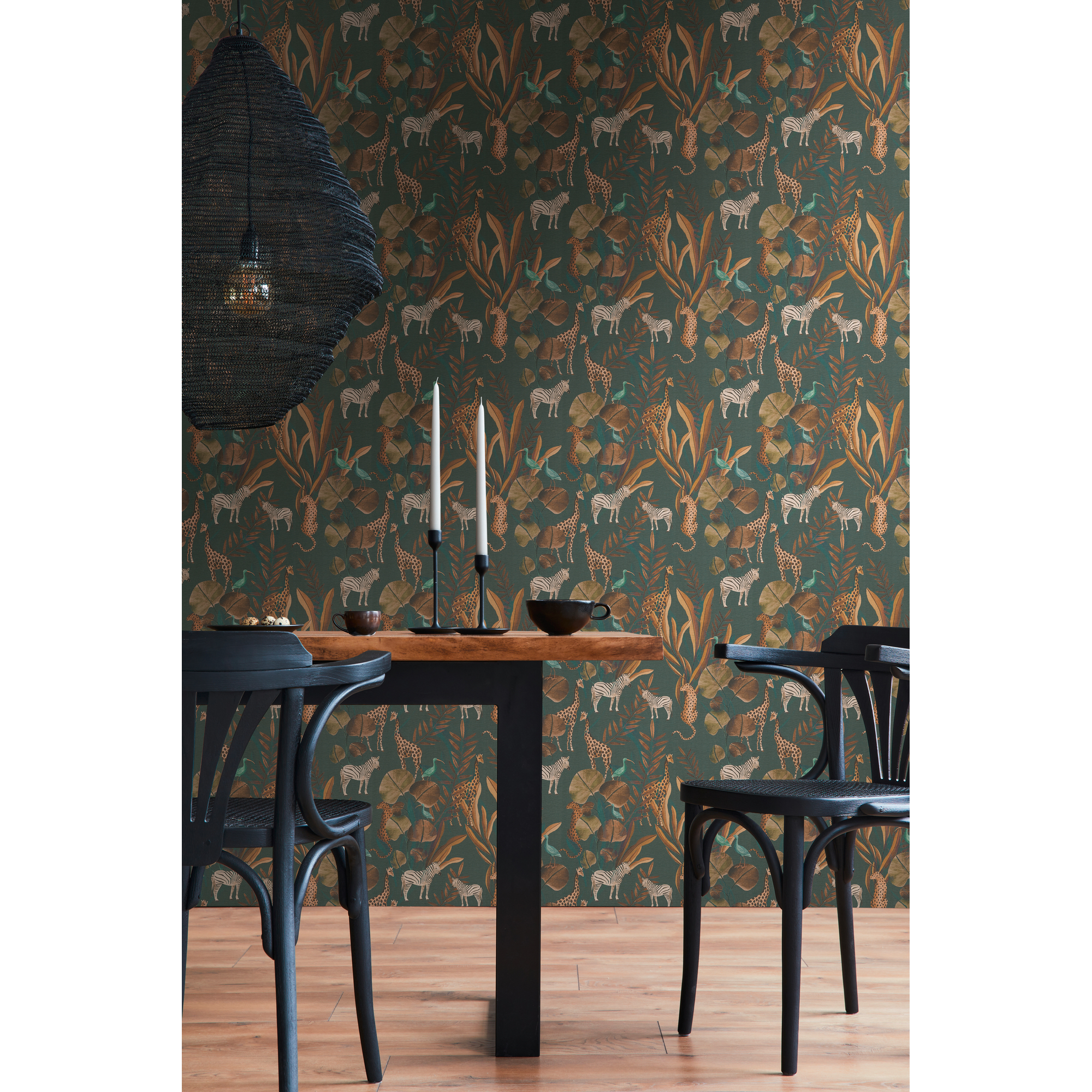 Vliestapete 'Anna D'Andrea' Tiere petrol 10,05 x 0,53 m