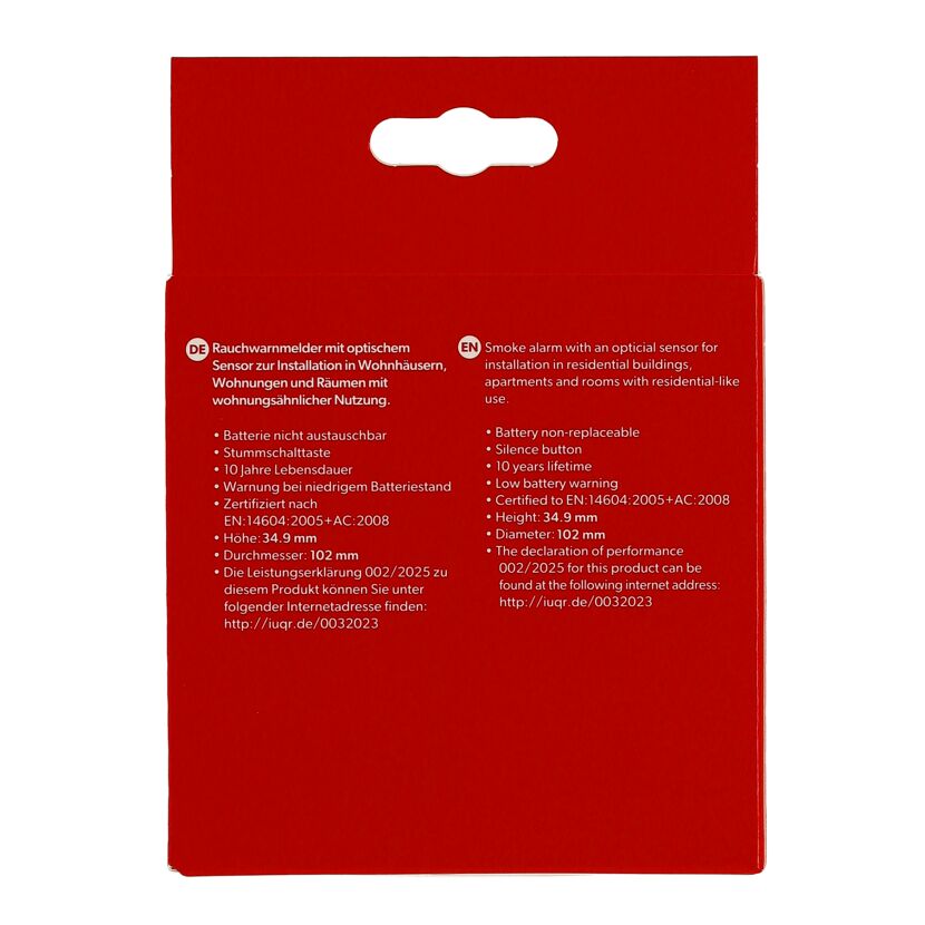 Rauchwarnmelder mit 10-Jahres-Batterie
