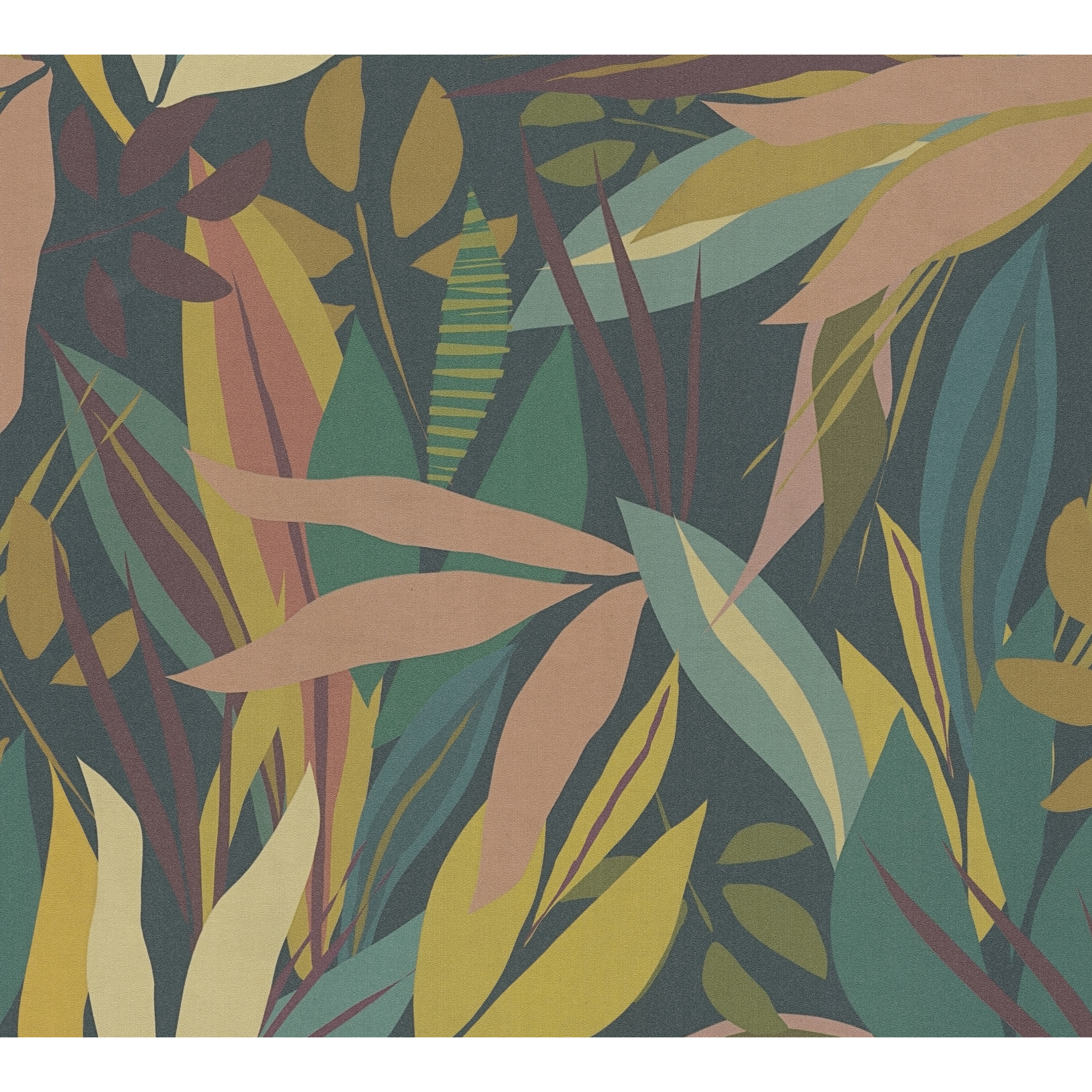 Vliestapete 'Anna D'Andrea' Blätter bunt 10,05 x 0,53 m