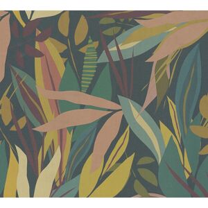 Vliestapete 'Anna D'Andrea' Blätter bunt 10,05 x 0,53 m