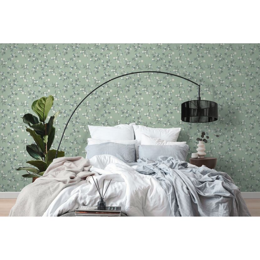 Vliestapete 'Pure Eleganc' Floral  grün 10,05 x 0,53 m