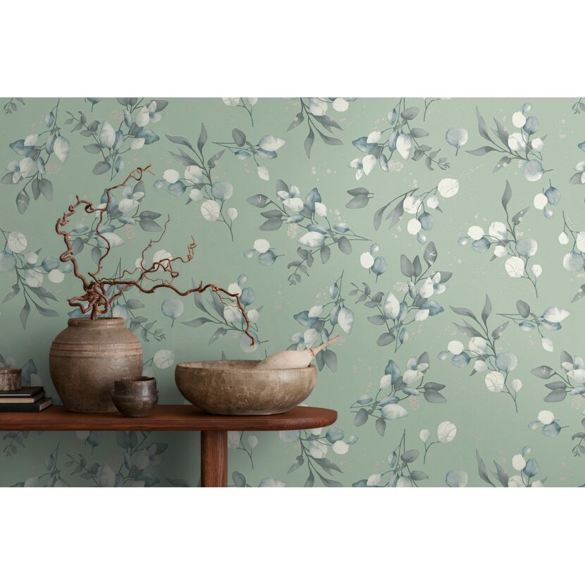 Vliestapete 'Pure Eleganc' Floral  grün 10,05 x 0,53 m