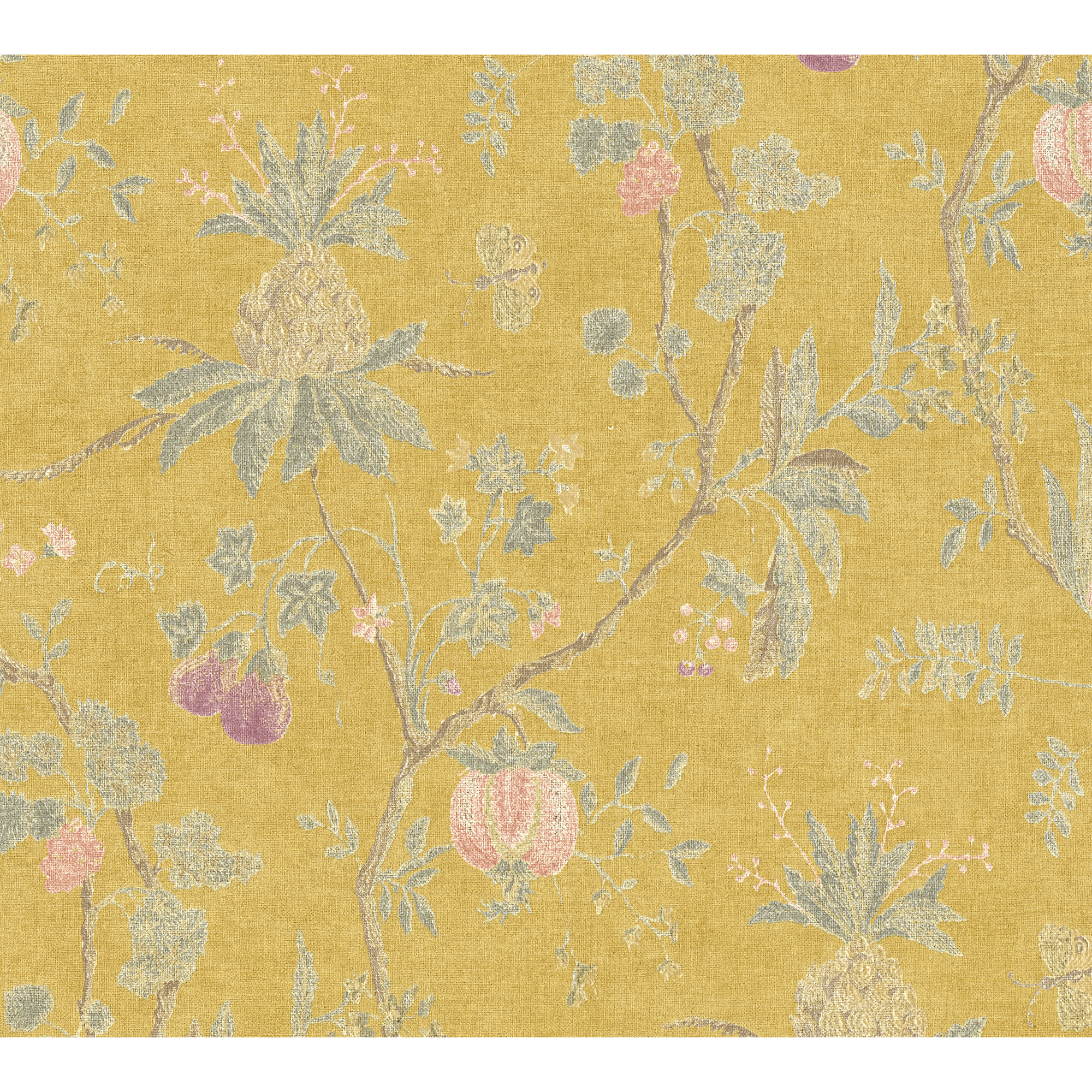 Vliestapete 'Paradise Garden' Blüten gelb 10,05 x 0,53 m