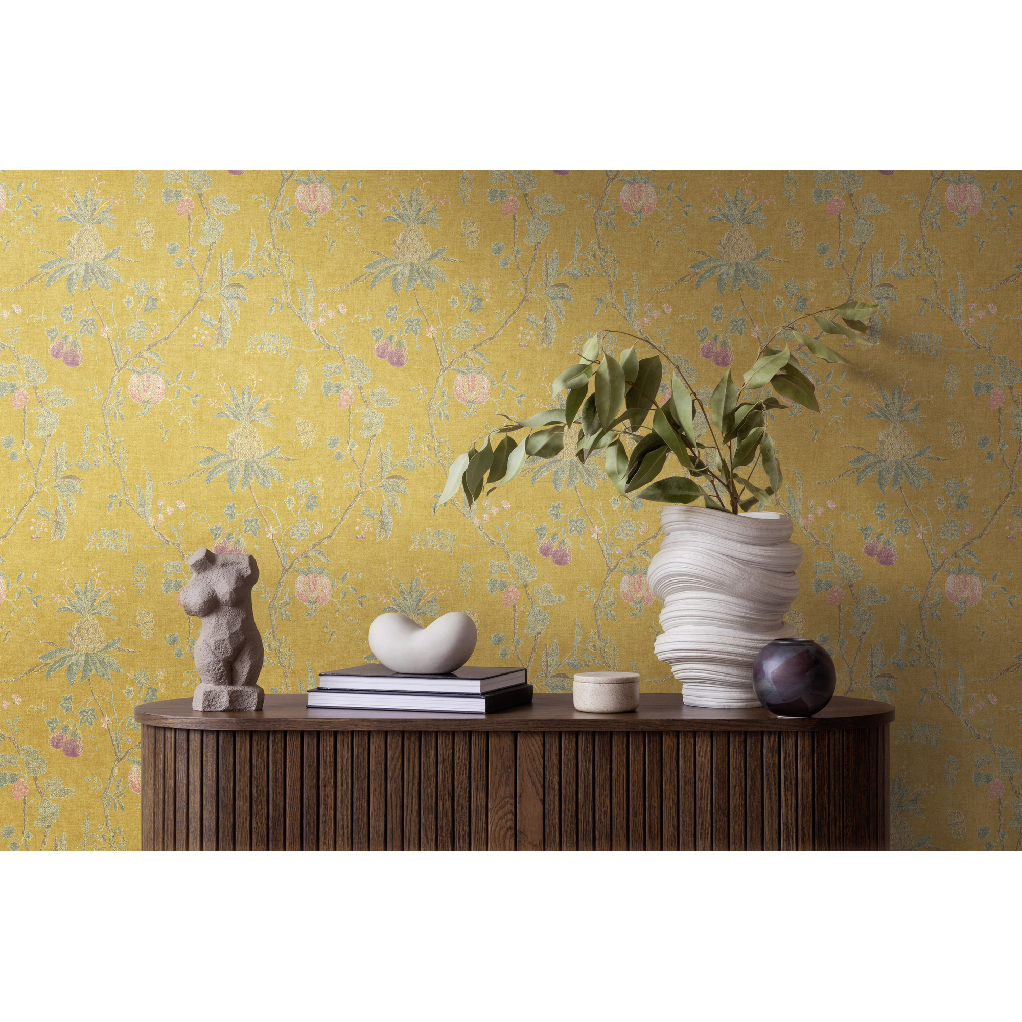 Vliestapete 'Paradise Garden' Blüten gelb 10,05 x 0,53 m