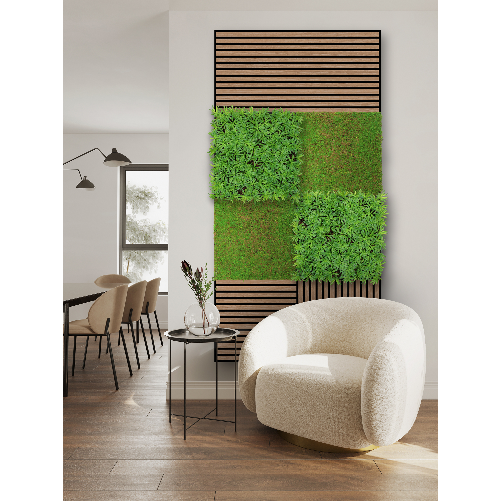 Wandpaneel 'Flora' Steineibe 52 x 52 cm