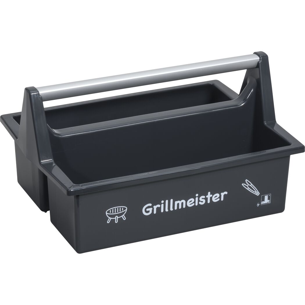 Tragekasten 'McPlus Carry' anthrazit mit Aufdruck 'Grillmeister' 39,5 x 21 x 21,5 cm