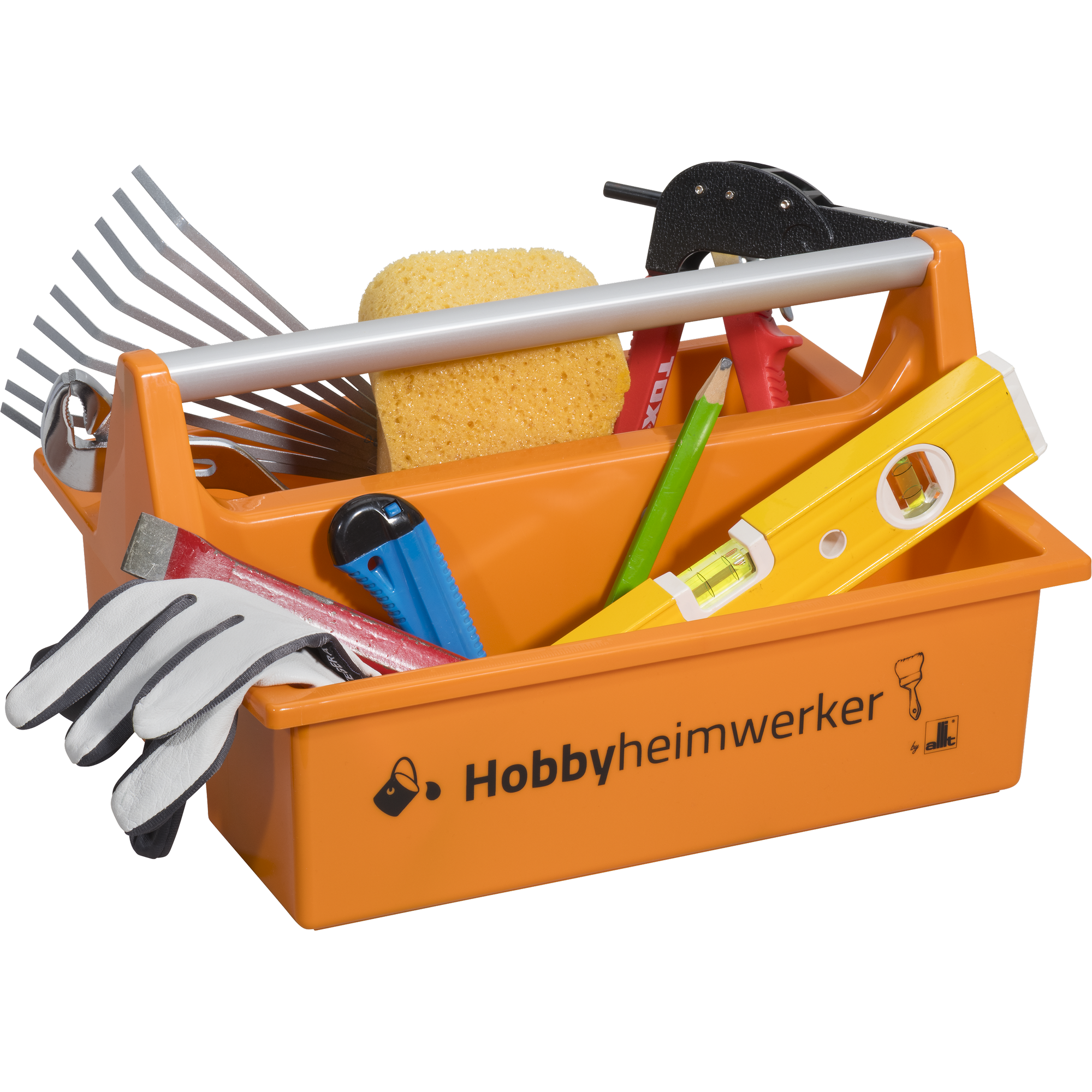 Tragekasten 'McPlus Carry' orange mit Aufdruck 'Hobbyheimwerker' 39,5 x 21 x 21,5 cm