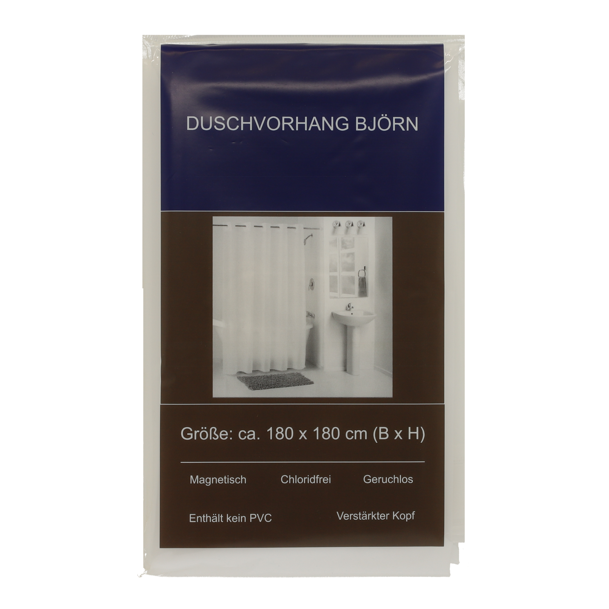 Duschvorhang 'Björn' weiß 180 x 180 cm