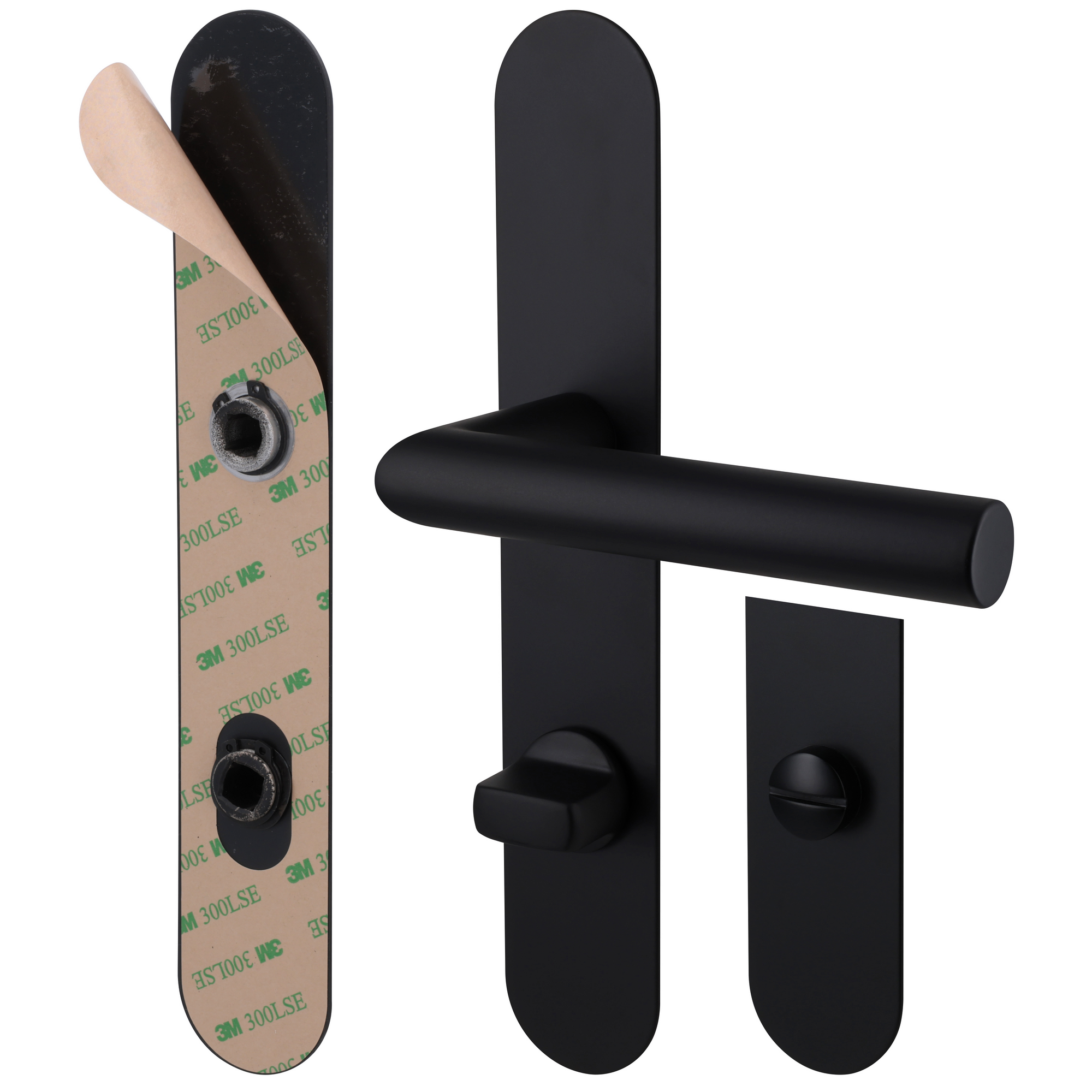 Langschildgarnitur 'Simply Stick' Edelstahl schwarz matt WC