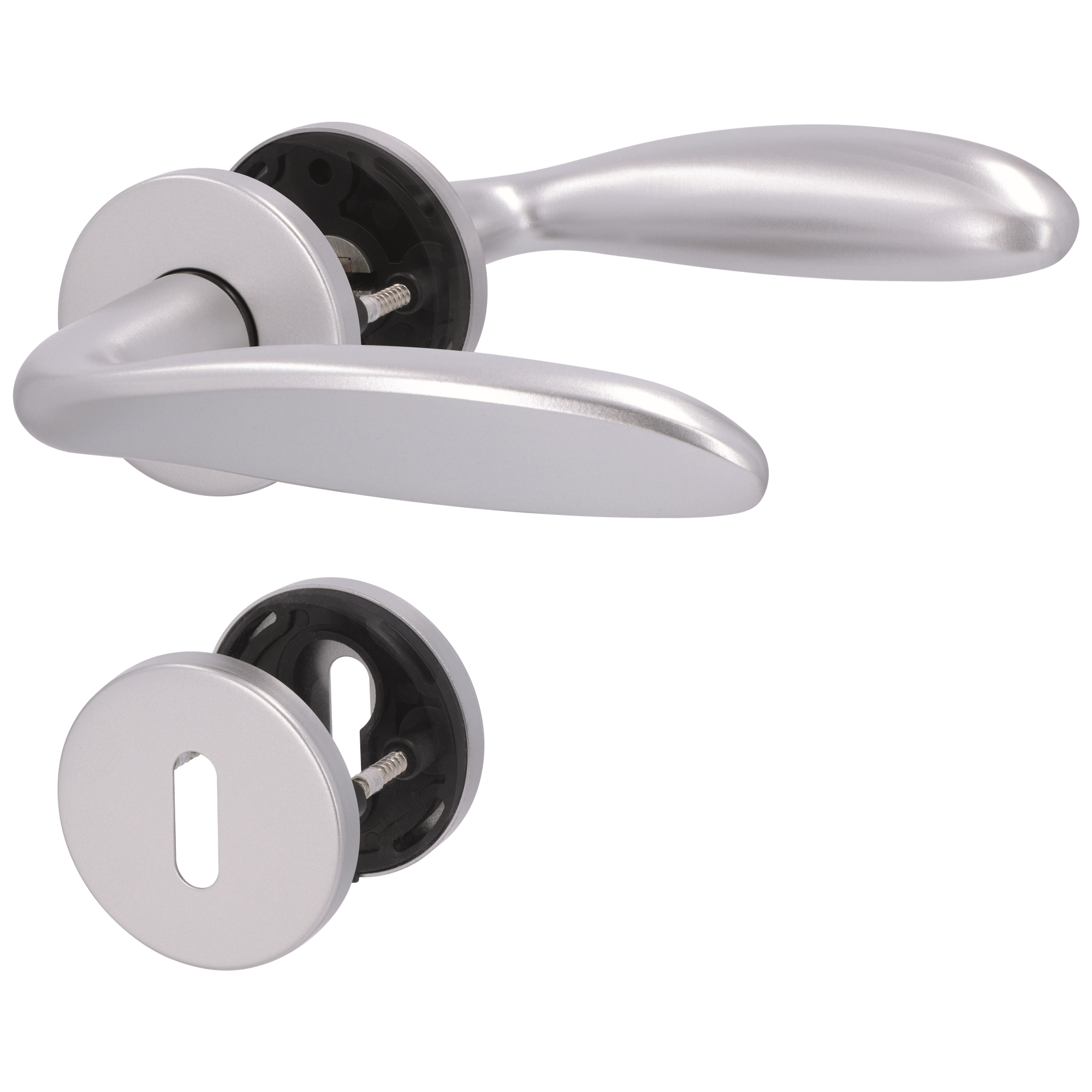 Rosettengarnitur 'Betty 2' Aluminium silbern Buntbart