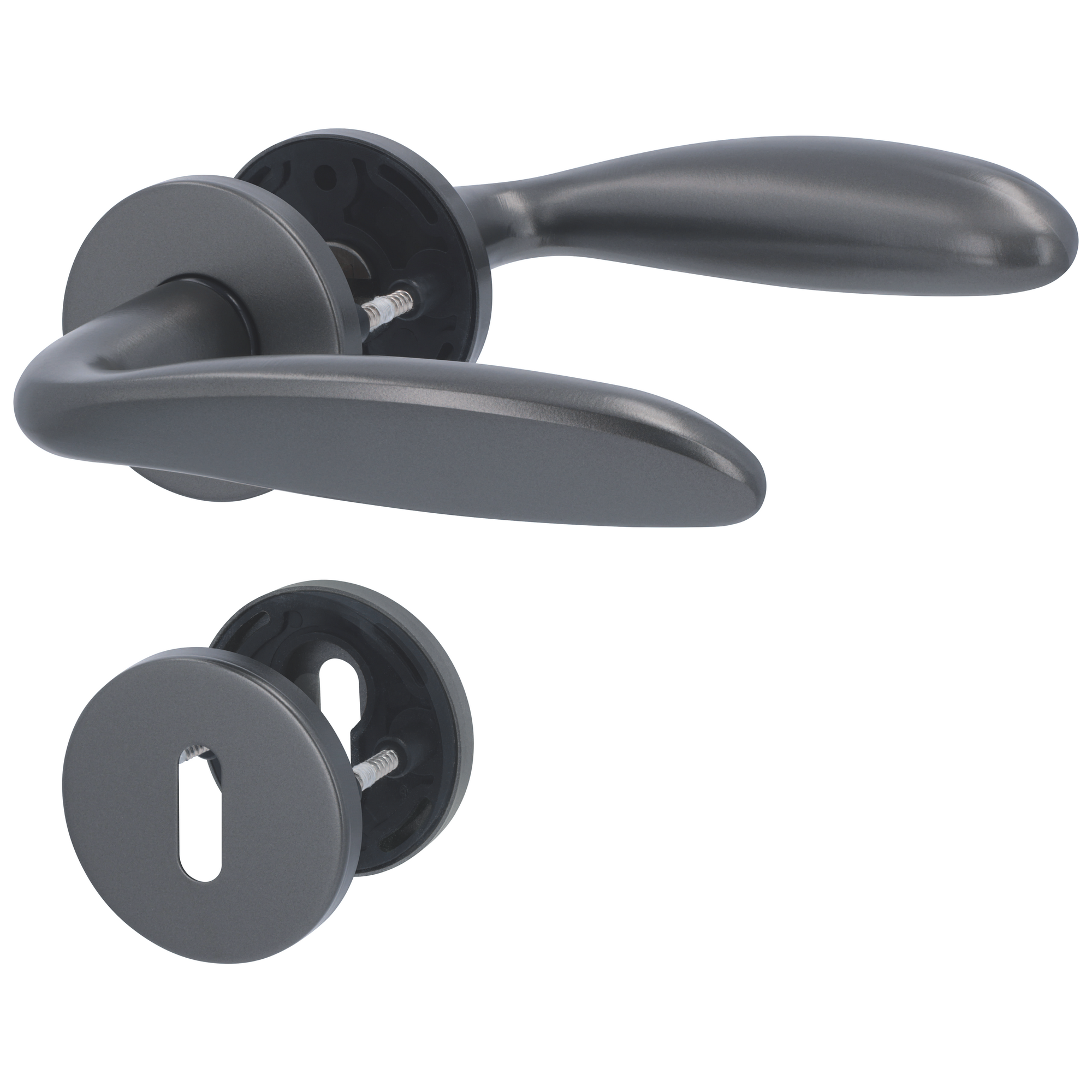 Rosettengarnitur 'Betty 2' Aluminium grau Buntbart