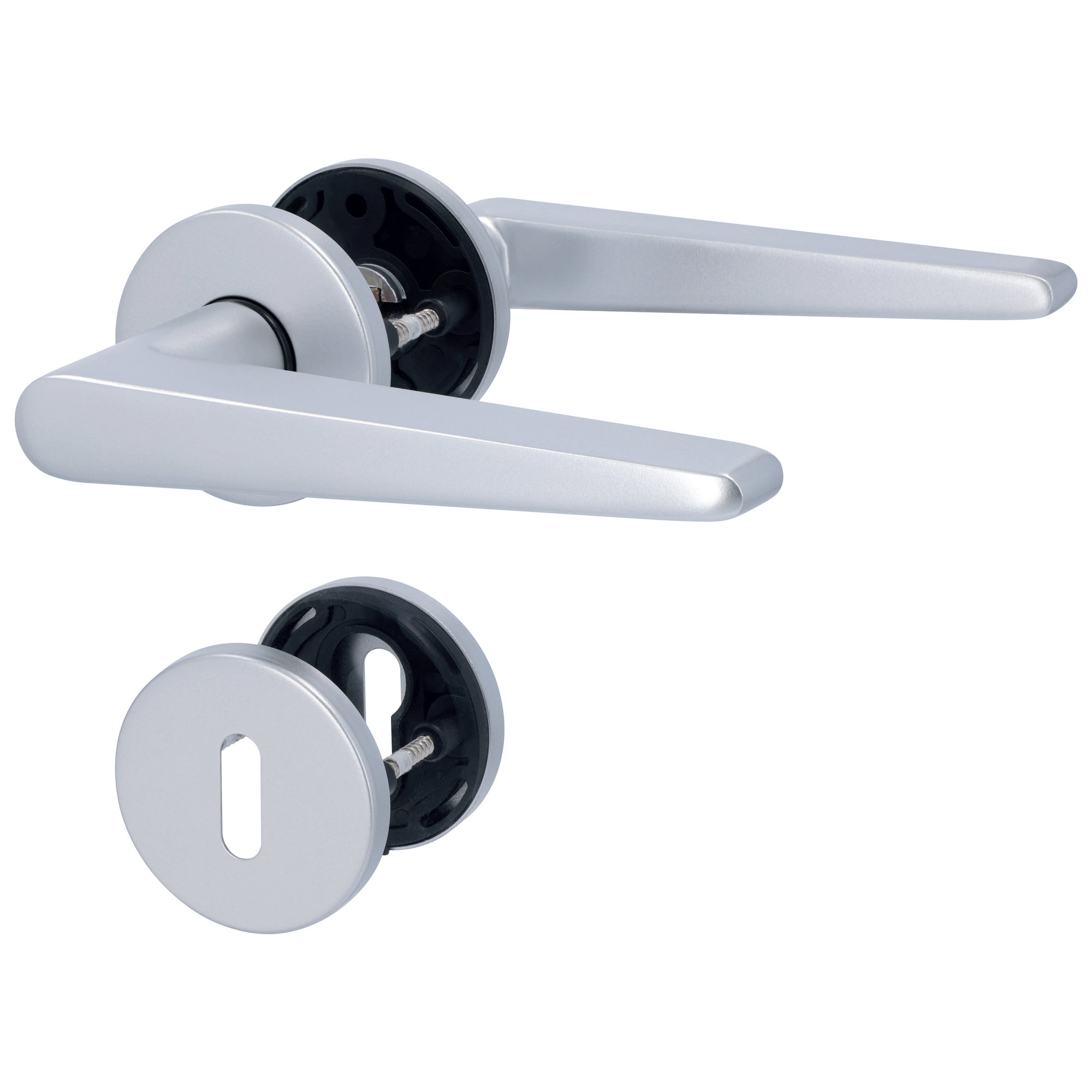 Rosettengarnitur 'Betty 3' Aluminium silbern Buntbart