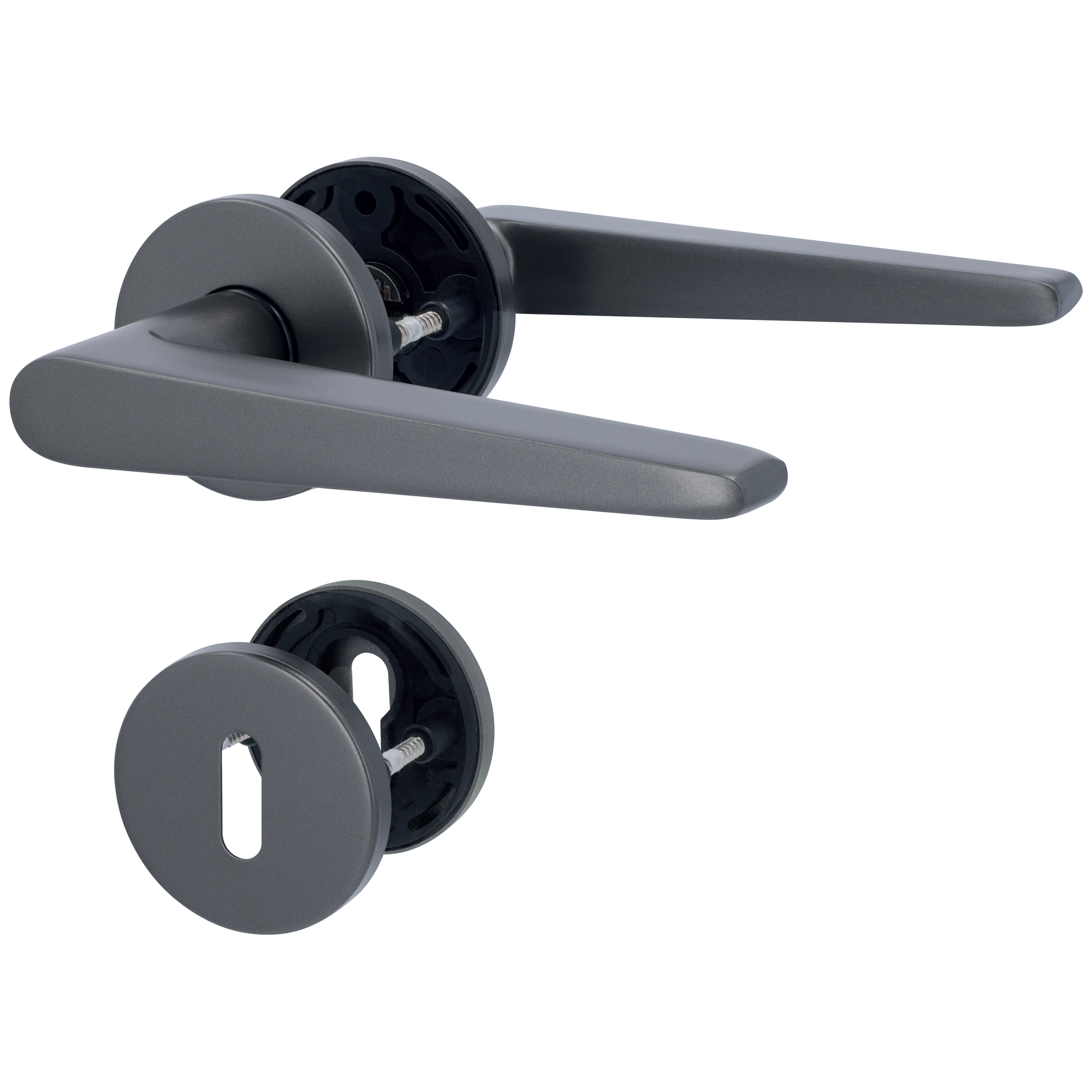 Rosettengarnitur 'Betty 3' Aluminium grau Buntbart