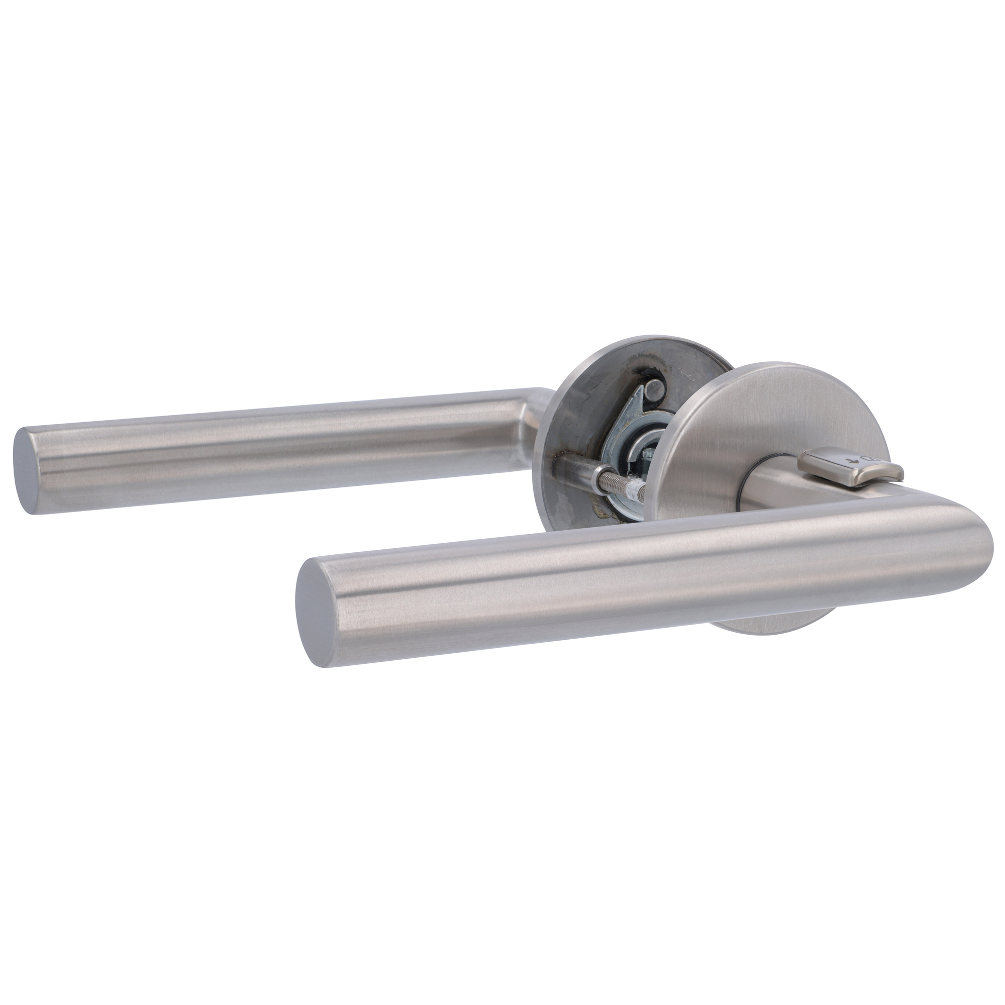 Klinkengarnitur 'Push4Lock' Edelstahl satiniert links