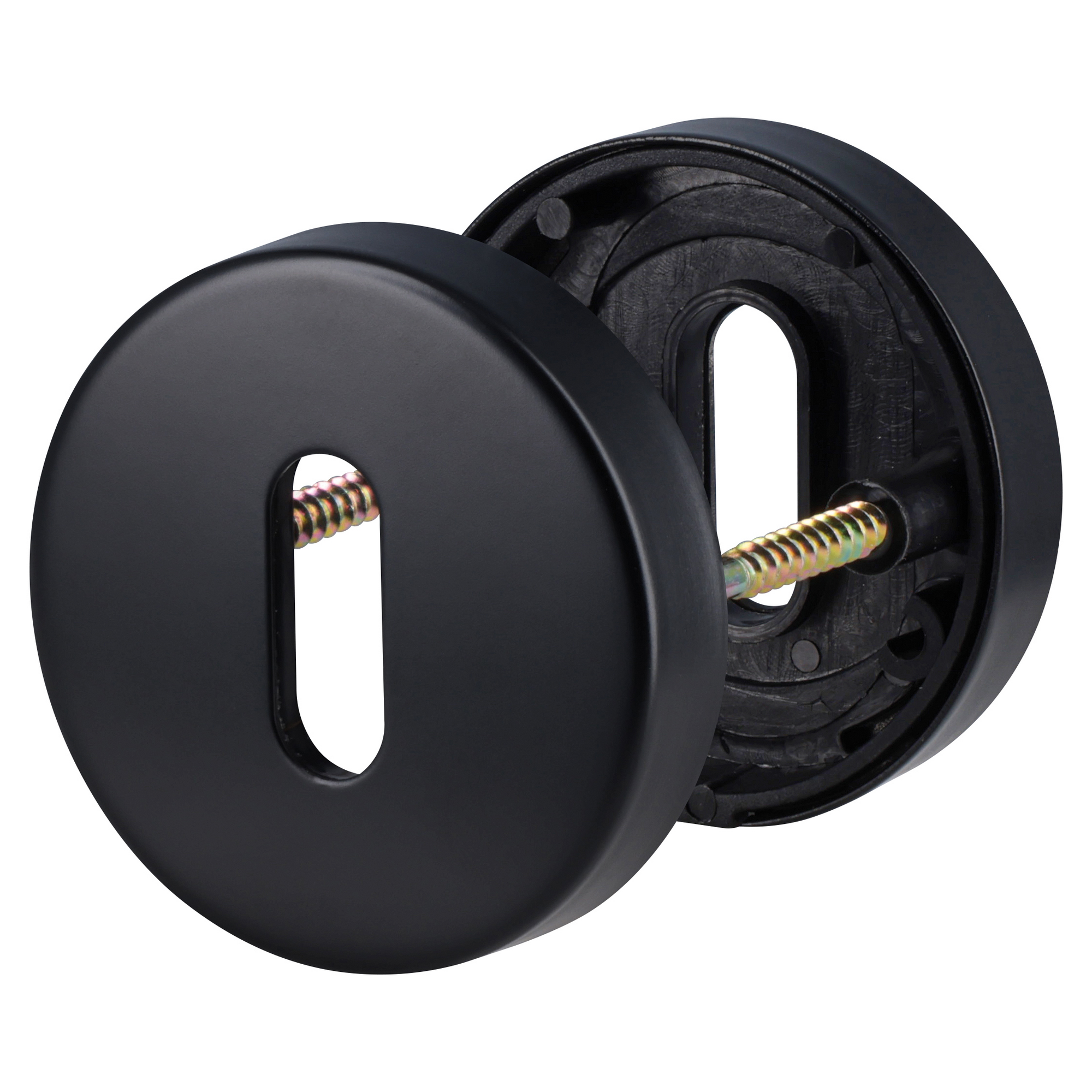 Rosette Edelstahl schwarz Buntbart 2 Stk.