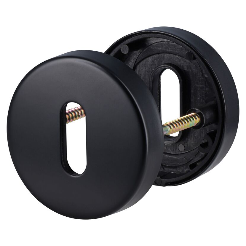 Rosette Edelstahl schwarz Buntbart 2 Stk.