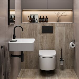 Gästebad-Set 'Perfect Fit' weiß/schwarz 8-teilig