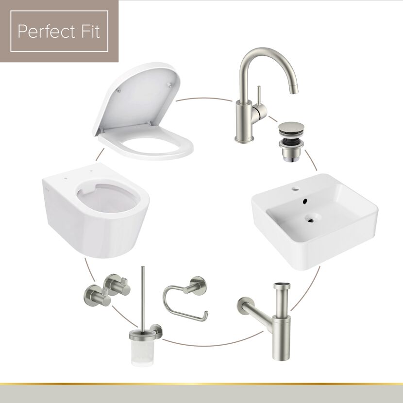 Badezimmer Set: WC, Waschbecken, Armaturen