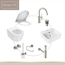 Gästebad-Set 'Perfect Fit' weiß/edelstahl 8-teilig