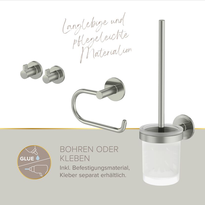 Gästebad-Set mit Toilettenbürste und Haken