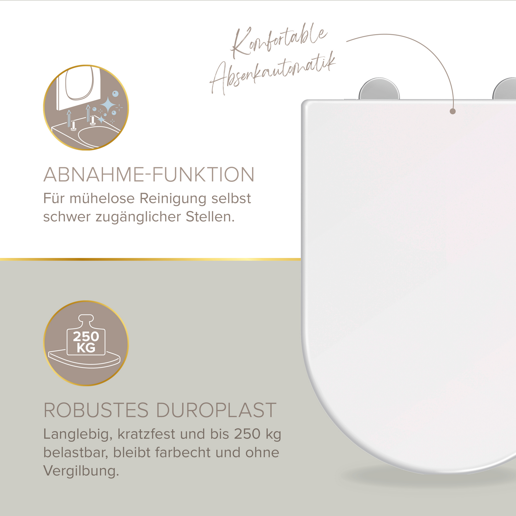 Gästebad-Set 'Perfect Fit' weiß/gold 8-teilig