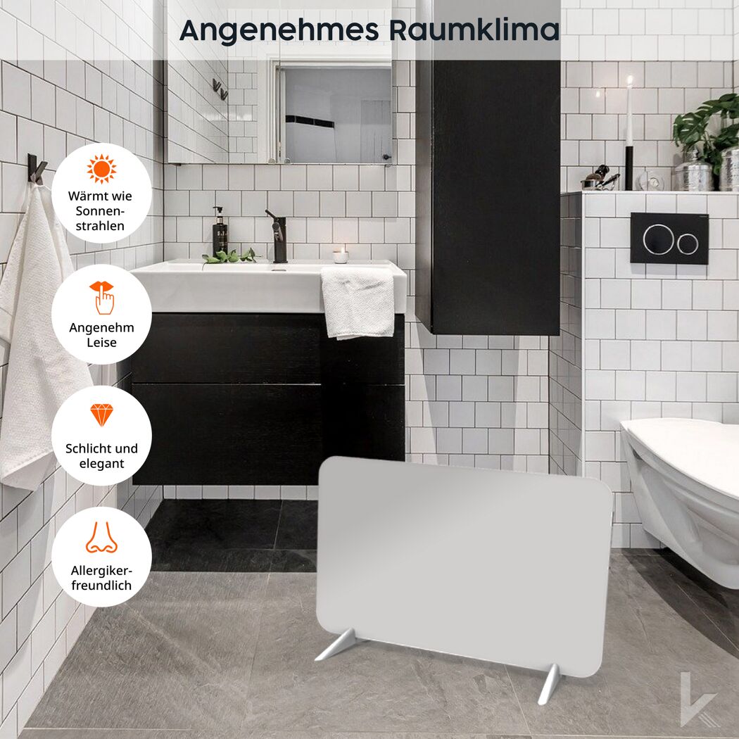 Weißer Heizkörper in einem Badezimmer