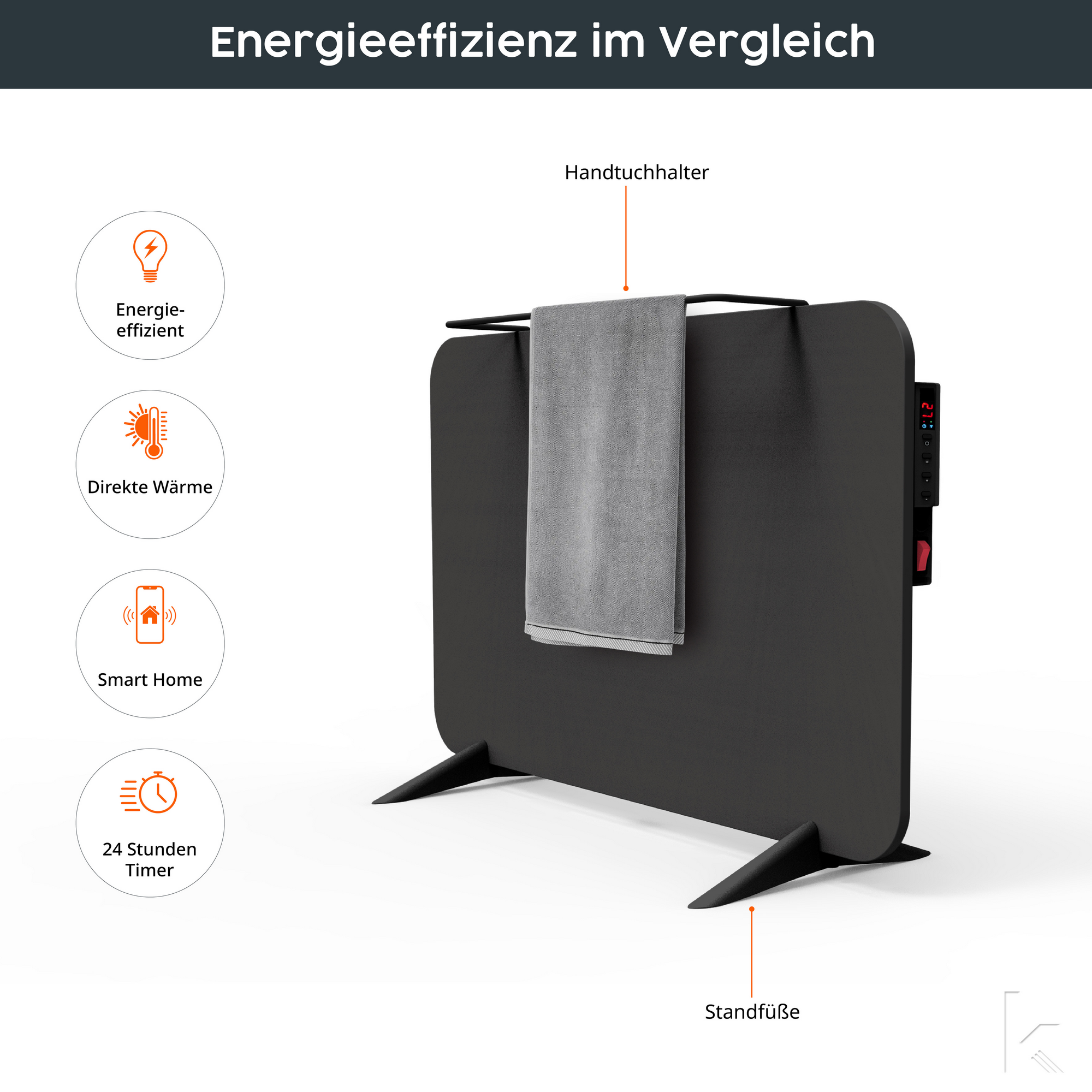 Infrarotheizung 'Smart Dual' schwarz 450 W + product picture