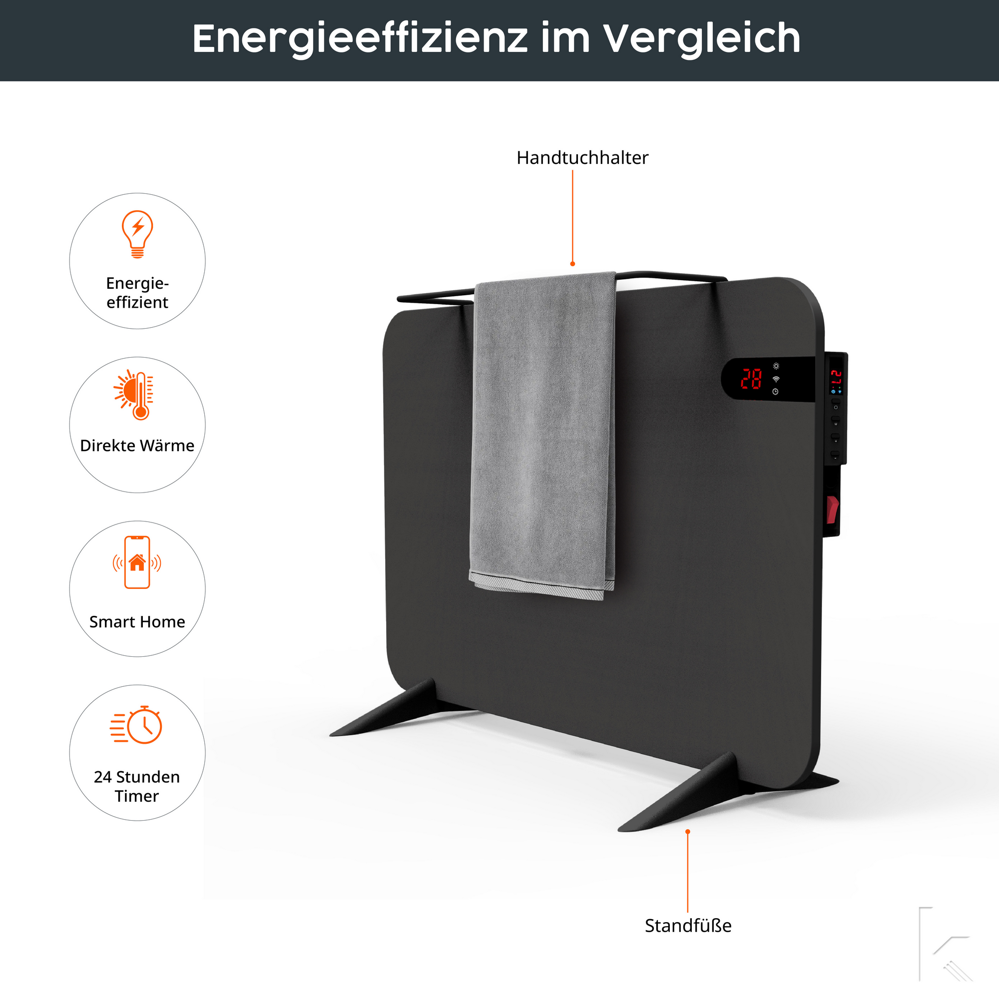 Infrarotheizung 'Smart Dual' schwarz 450 W + product picture