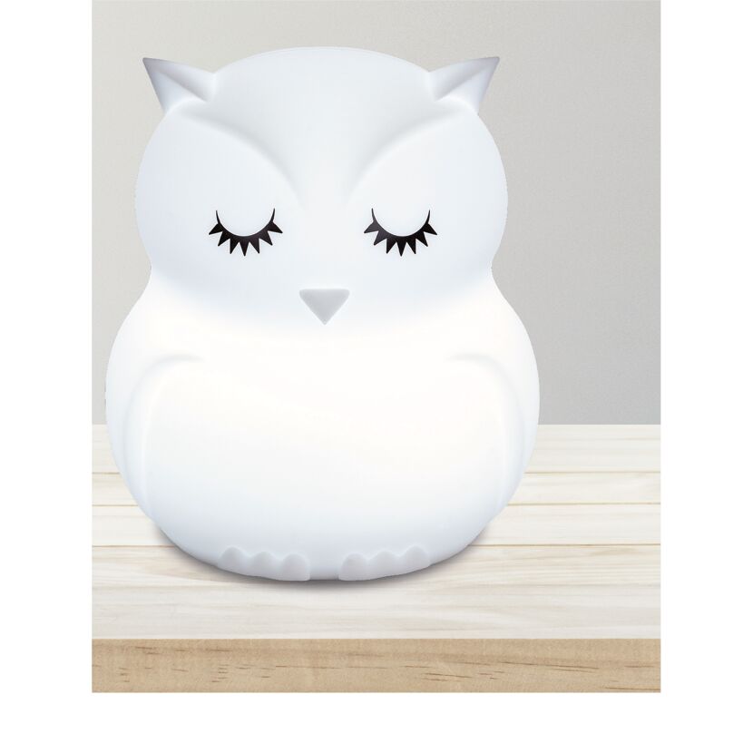 Akku-LED-Nachtlicht 'Eule' weiß 12 cm, mit Farbwechsler