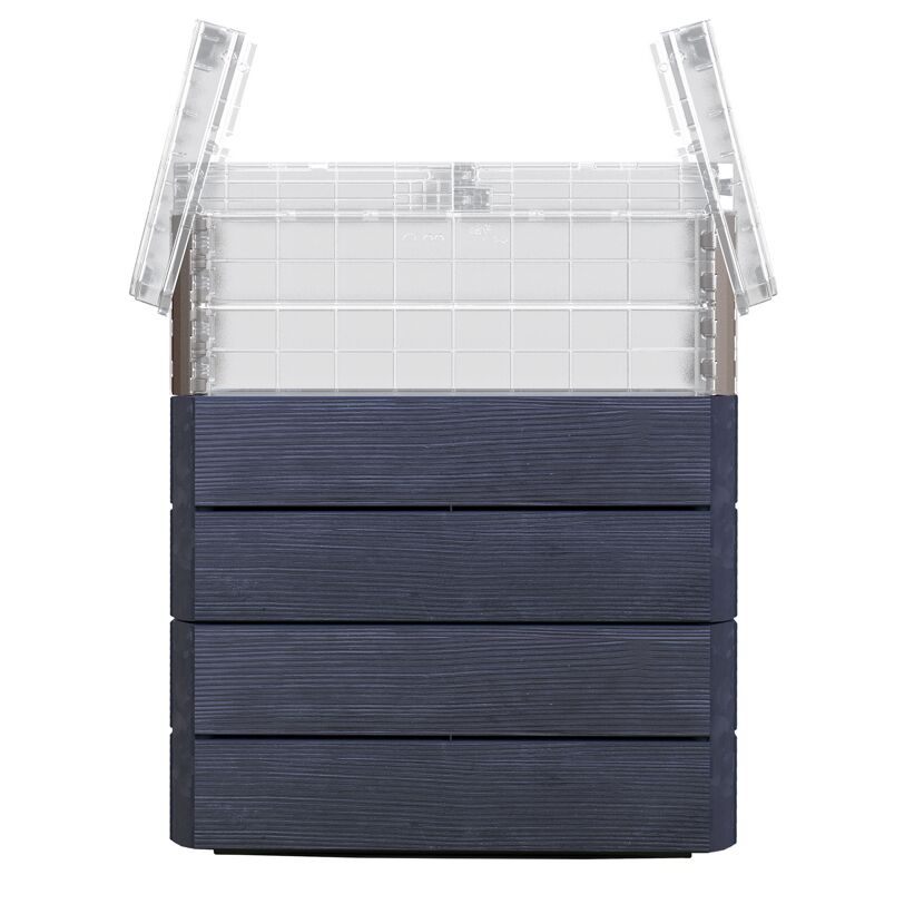 Hochbeet 'Ergo Quadro TurboPlus M 85 Wood' anthrazit 80 x 85 x 60 cm