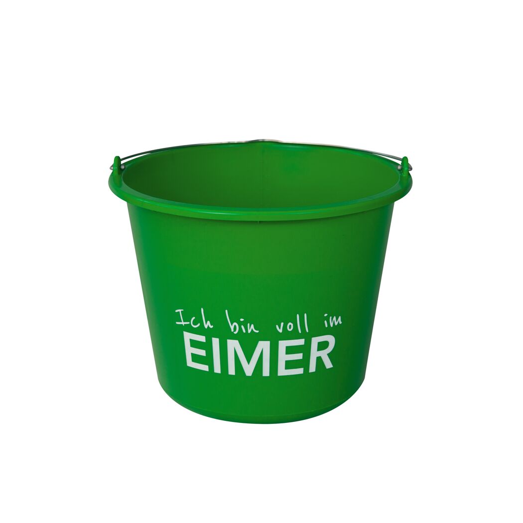 Baueimer 'Ich bin voll im Eimer' 12 l grün