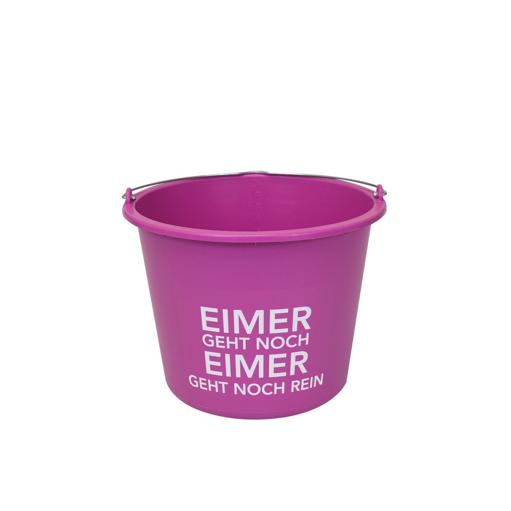 Baueimer 'Eimer geht noch Eimer geht noch rein' 12 l pink