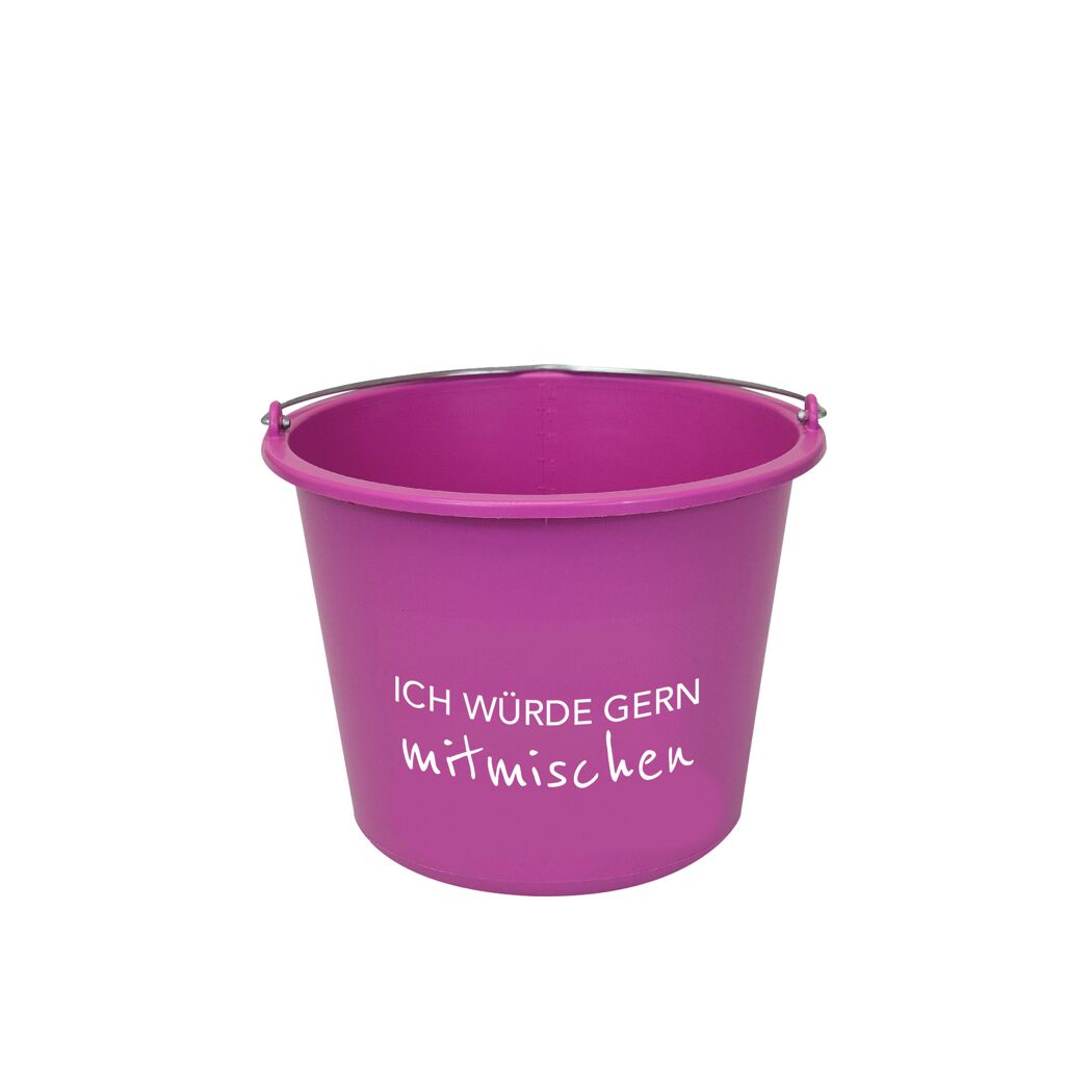 Baueimer 'Ich würde gern mitmischen' 12 l pink