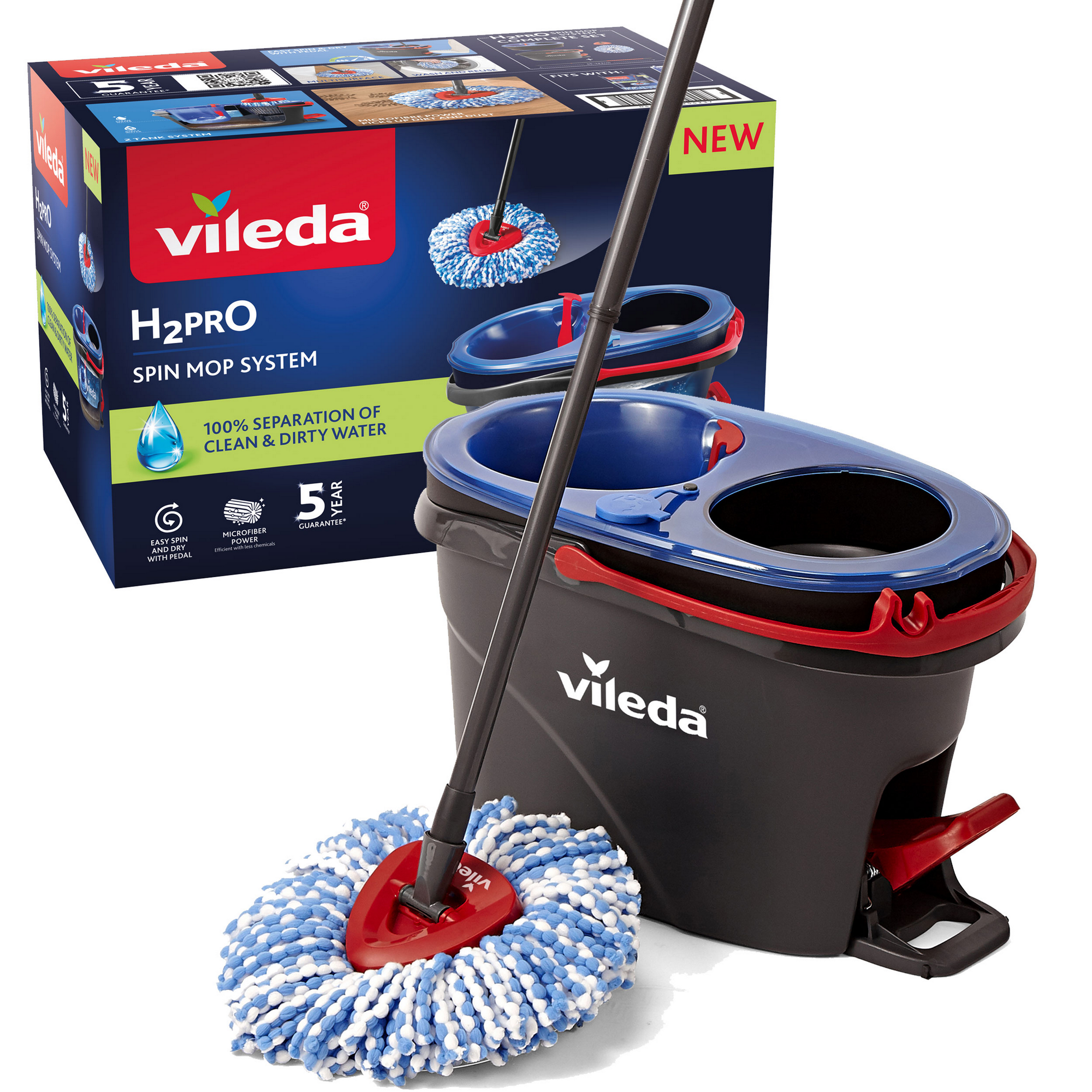 Bodenwischer-Set 'H2PrO Spin Mop' 3-teilig