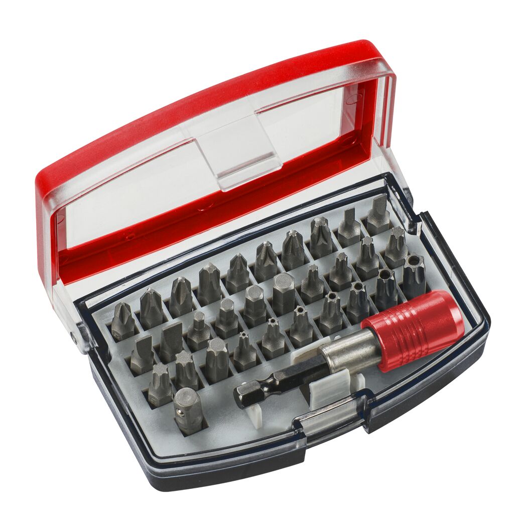 Bit-Set mit Gürtelclip-Box 25 mm 32 Stück