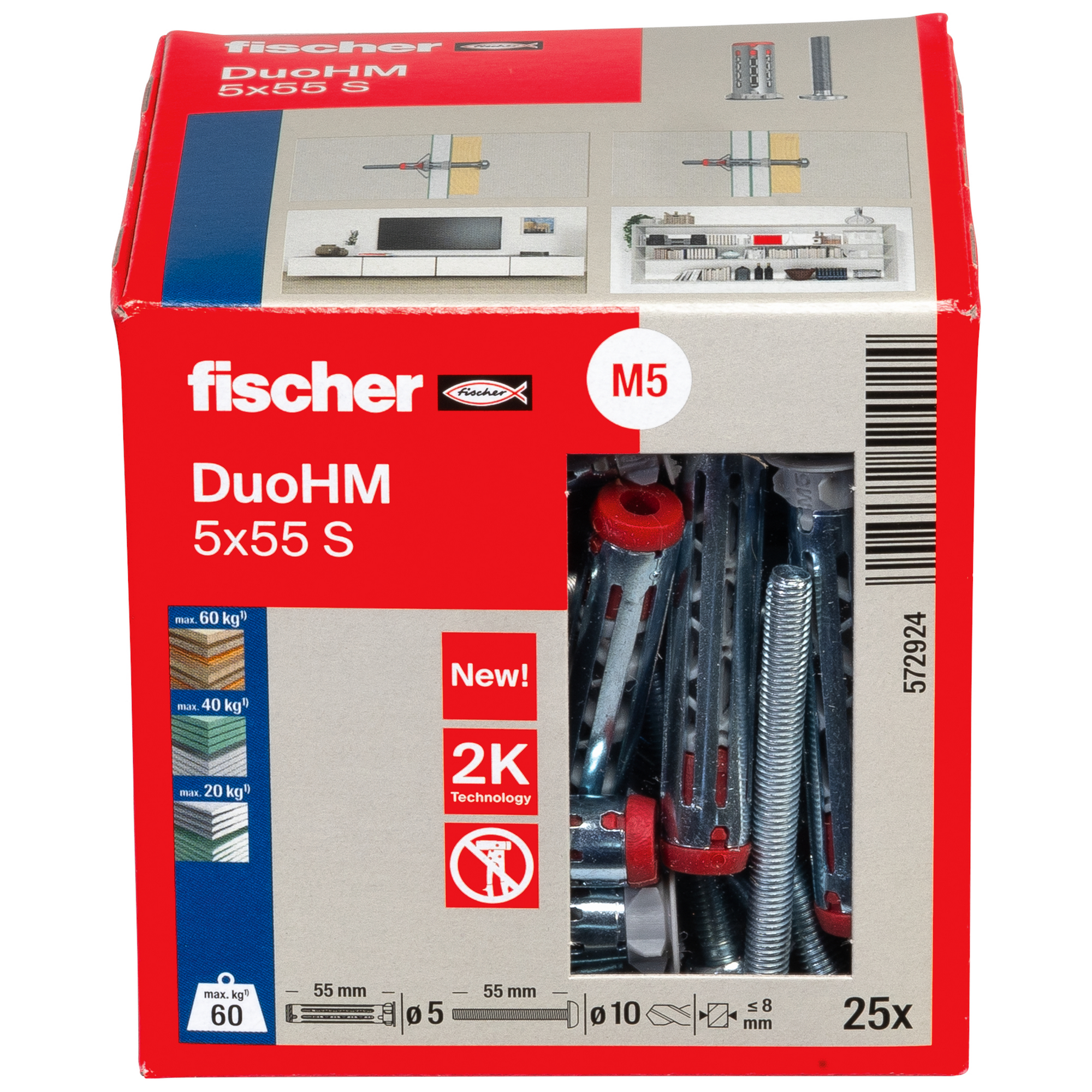 Hohlraumdübel 'DuoHM S PH TX' 5,5 mm 25 Stück
