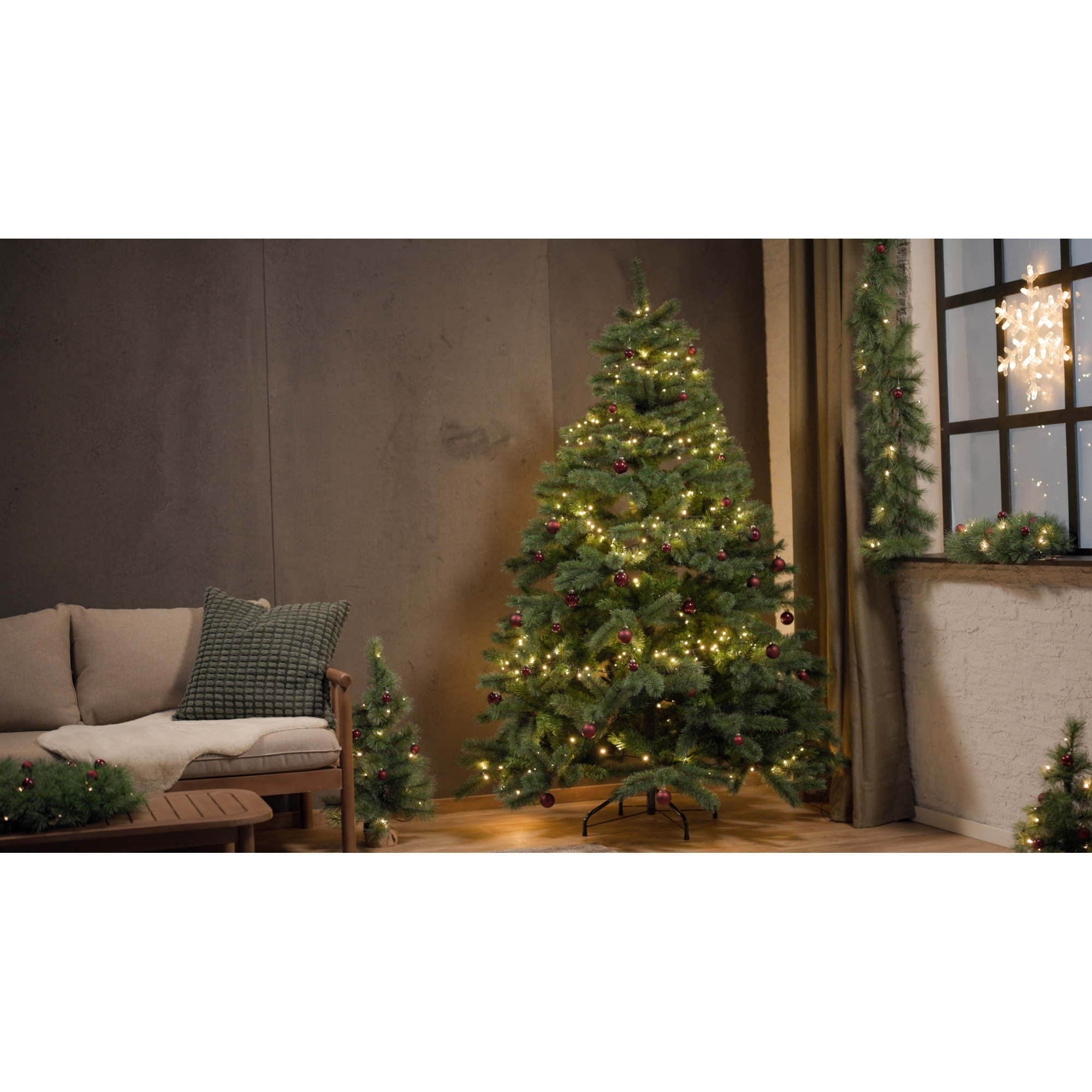 Christbaumschmuck bordeauxfarben Ø 3 cm 24 Stück