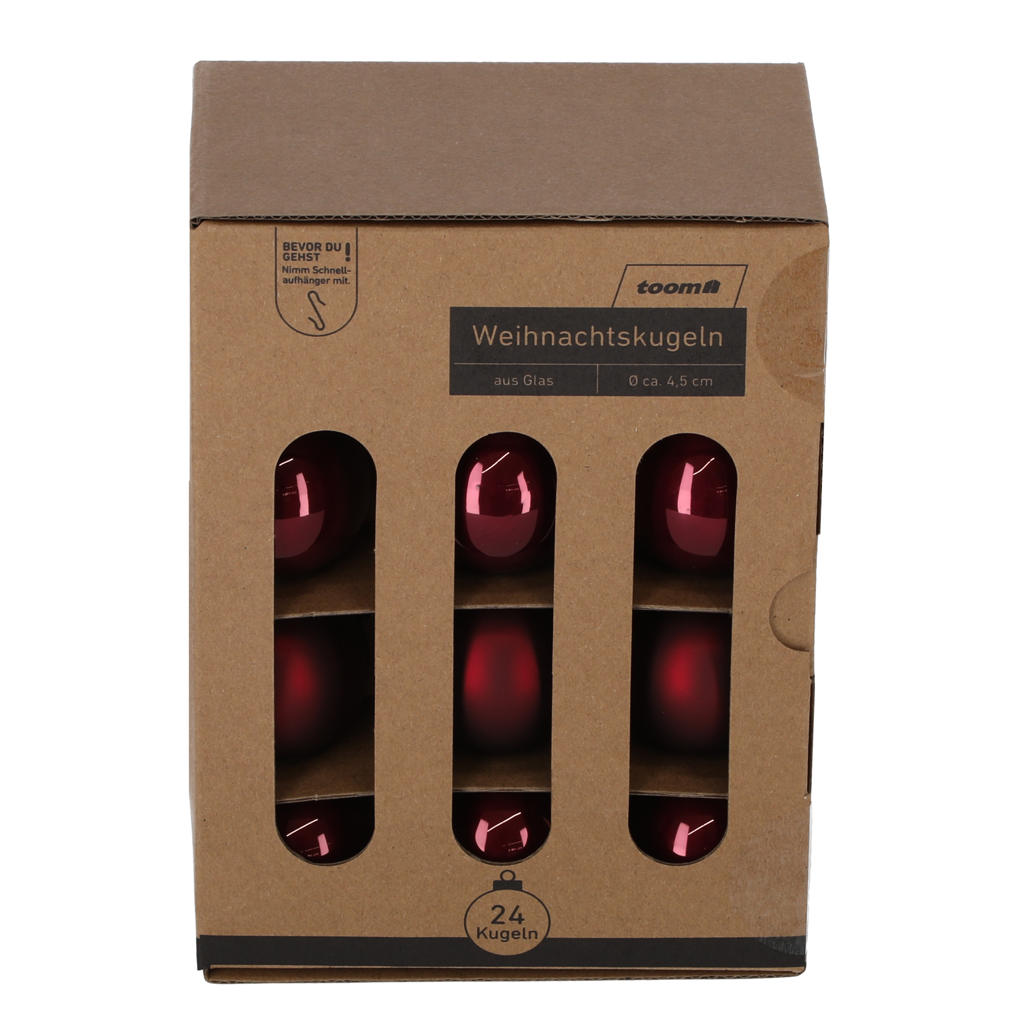 Christbaumschmuck bordeauxfarben Ø 4,5 cm 24 Stück