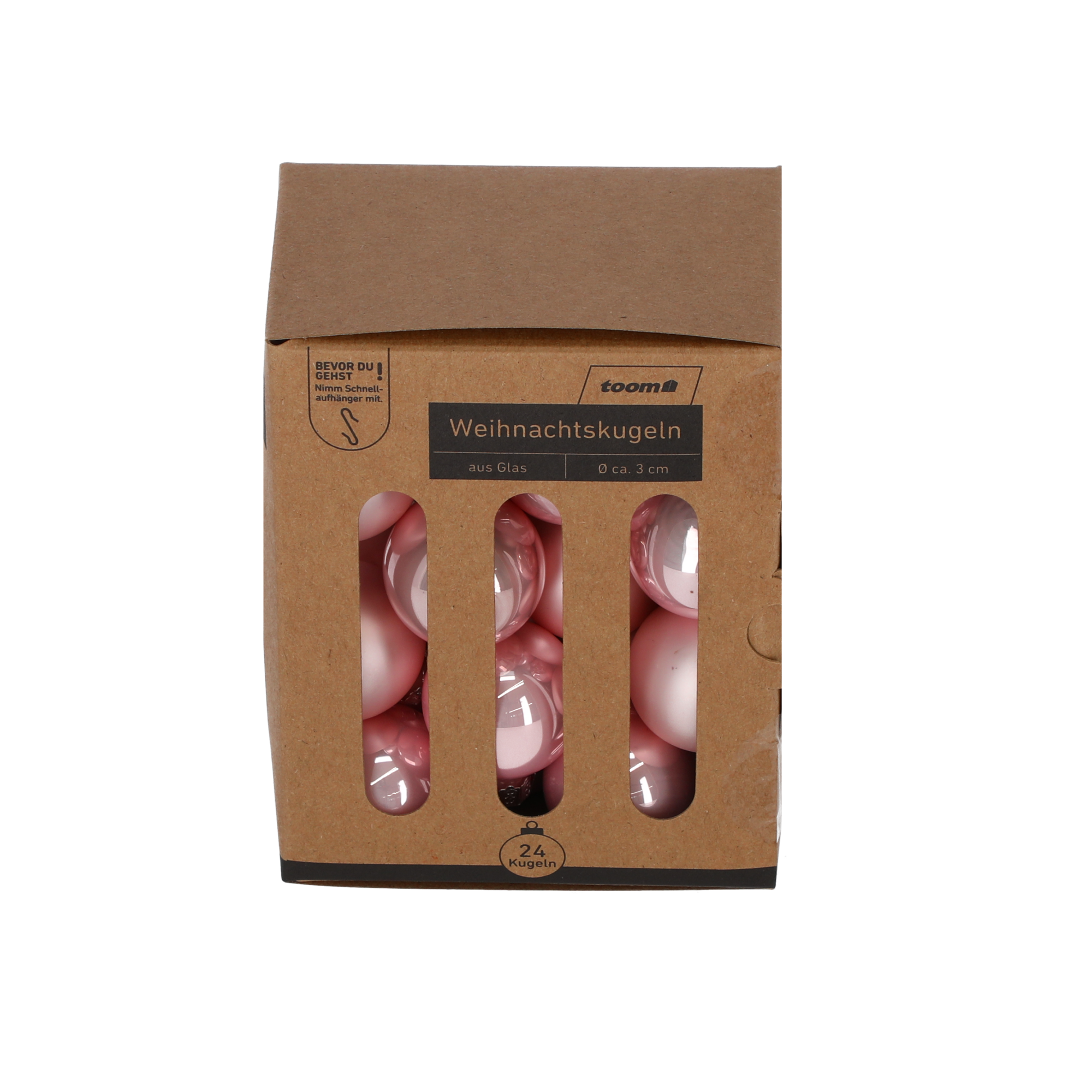 Christbaumschmuck rosé Ø 3 cm 24 Stück