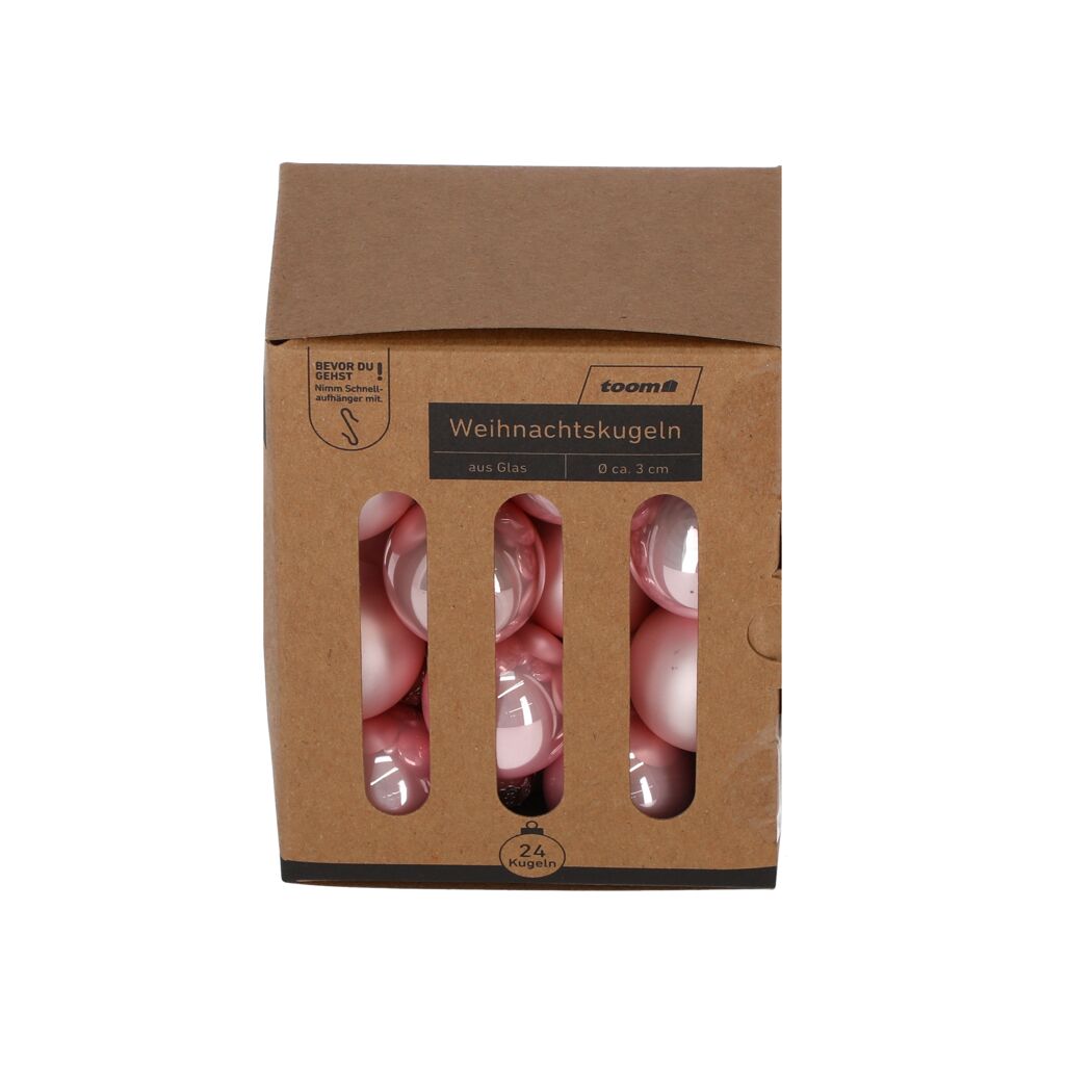 Christbaumschmuck rosé Ø 3 cm 24 Stück