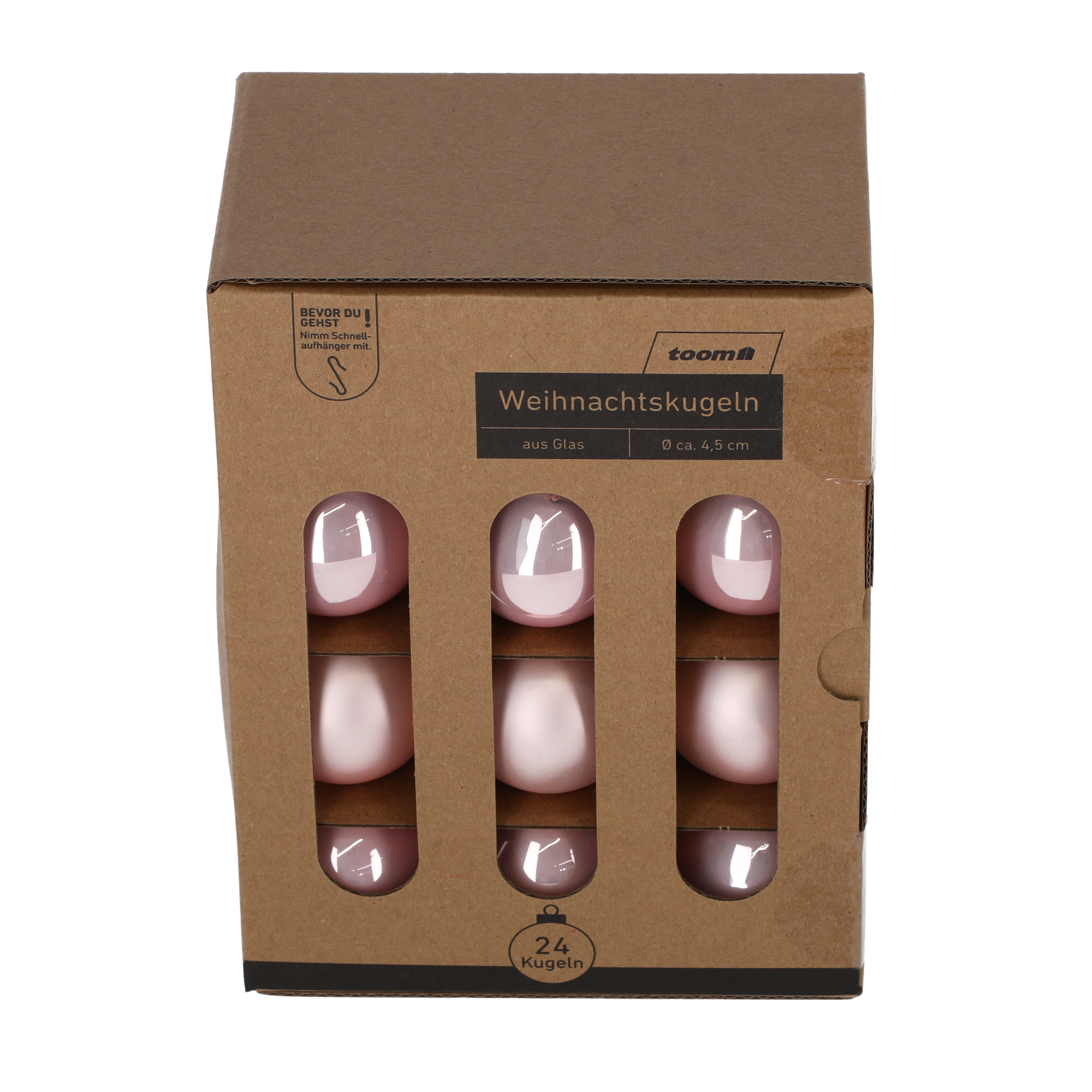 Christbaumschmuck rosé Ø 4,5 cm 24 Stück