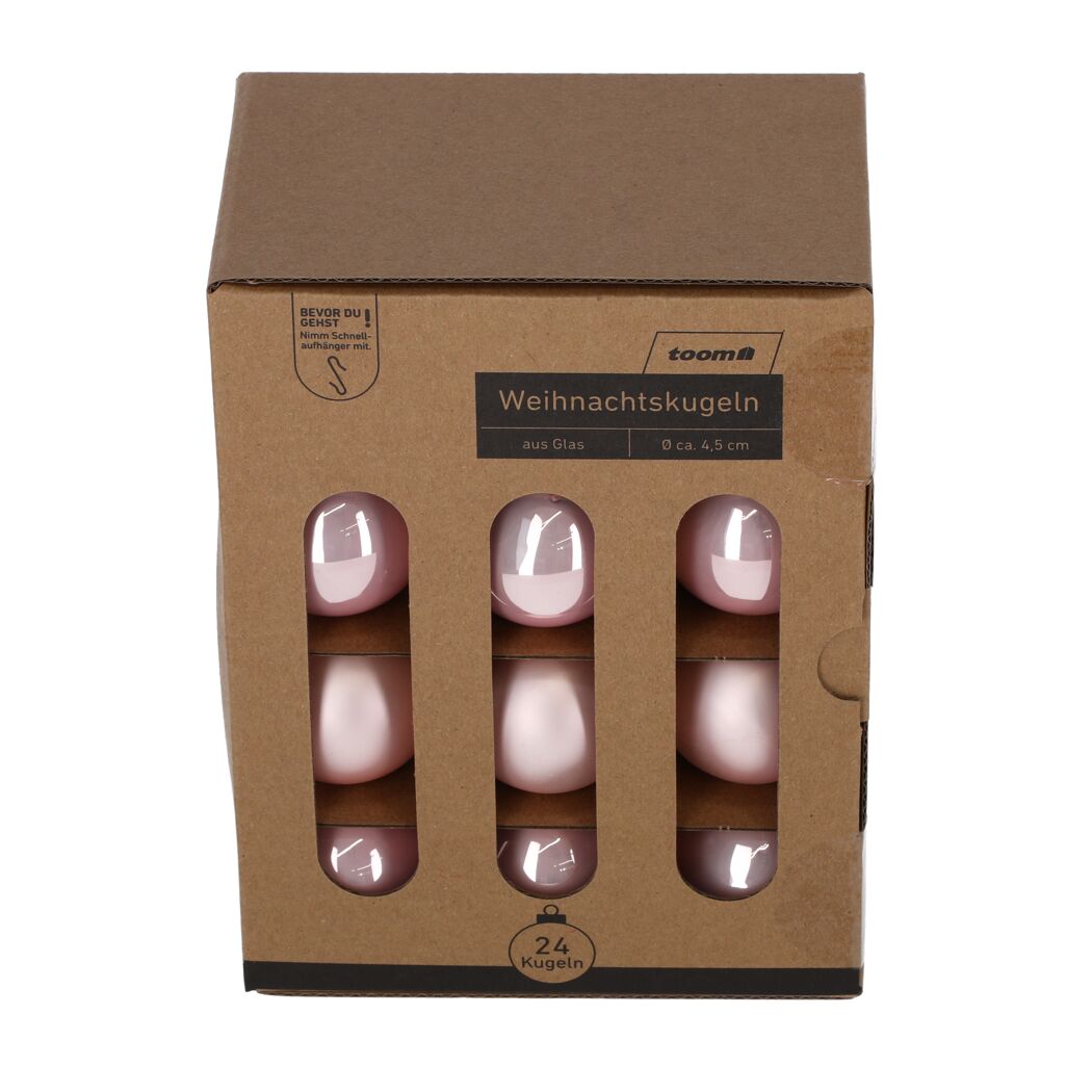 Christbaumschmuck rosé Ø 4,5 cm 24 Stück