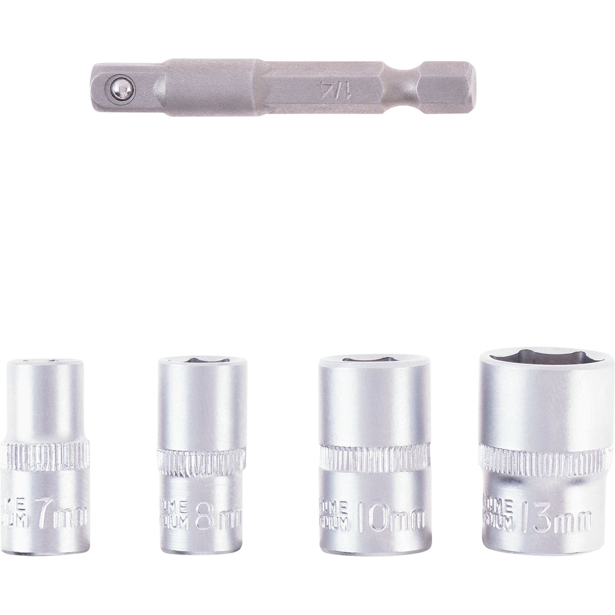 Stecknuss-Set mit Adapter Ø 7-13 mm, 5-teilig