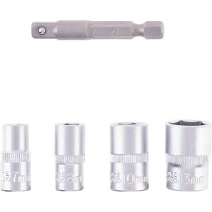 Stecknuss-Set mit Adapter Ø 7-13 mm, 5-teilig